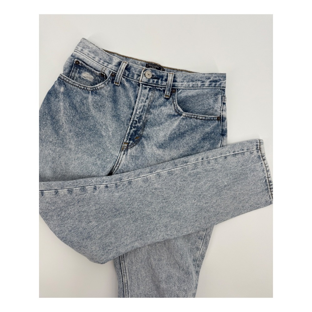 Abercrombie Fitch Jeans Womens 26 Blue High Rise Acid Wash American Denim